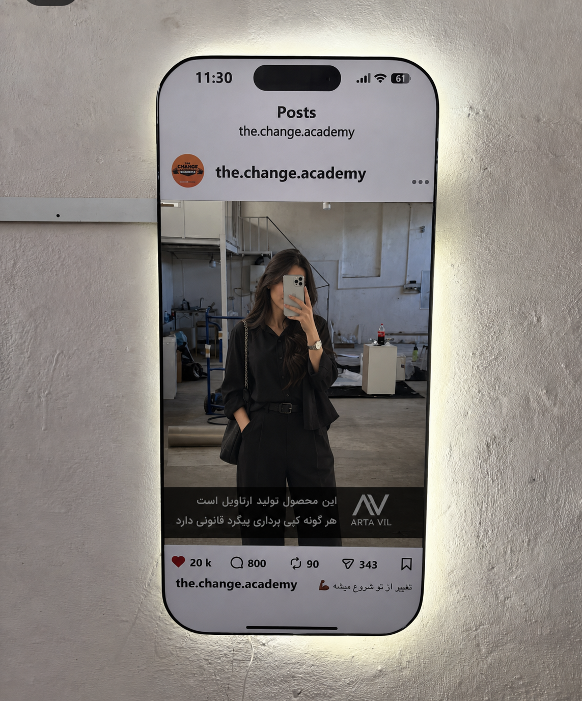 اینه قدی مدل  اینستاگرام جنس اینه درجه یک